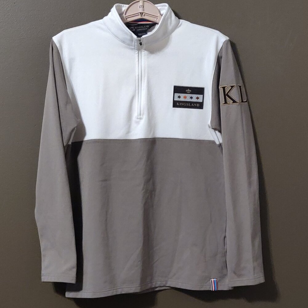 Kingsland Equestrian Lovita Long Sleeve Show Shirt White/Tan SIZE XL